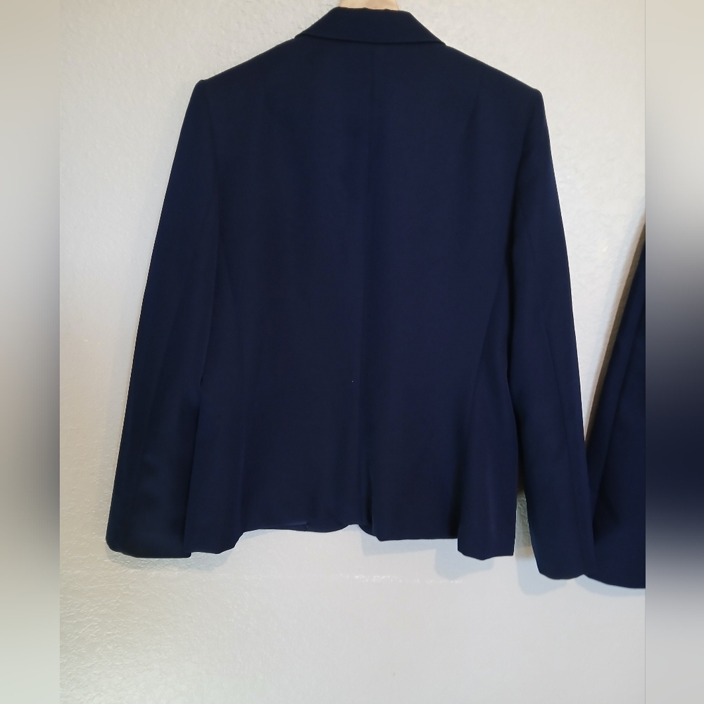 Panther 2 Piece Navy Blue Blazer Jacket & Matching Skirt Suit Set Skirtsuit XS - Picture 6 of 8